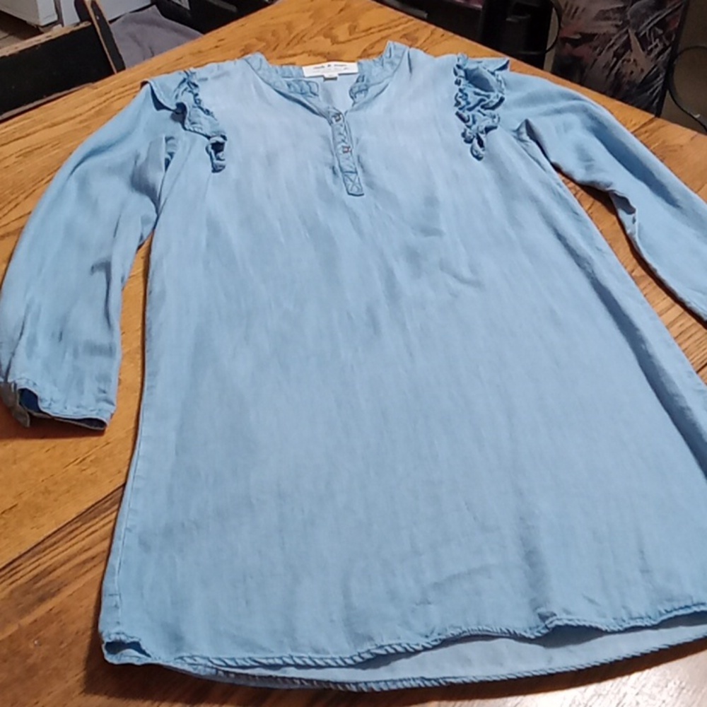 CLOTH & STONE Womens Dress XS BLUE Long Sleeves  Casual Summer Spring Preowned